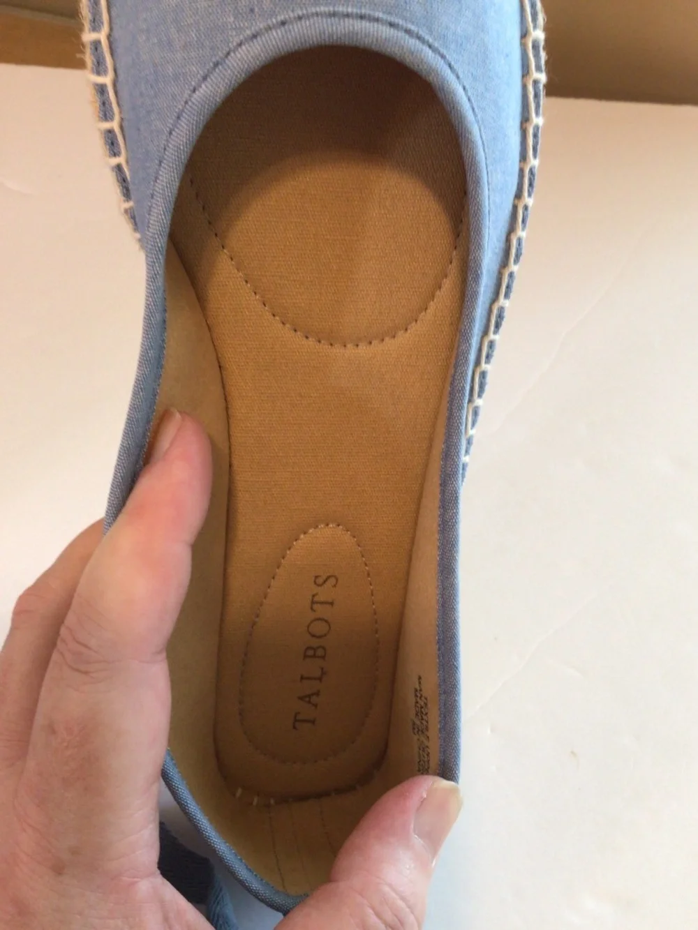 Talbots Izzy Denim Espadrilles Size 8 M Blue Lace Ups Coastal Summer European